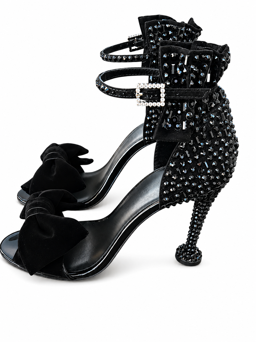 Renate Crystal Heels - Black